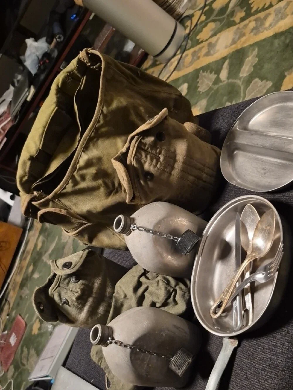 WWII US AIRBORNE PARATROOPER MUSETTE JUMP BAG- 1945